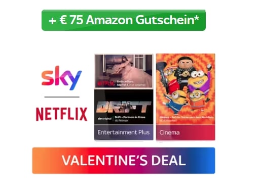 Sky Film-Angebote 🎥 - JETZT: Sky Cinema um 25€/Monat inkl. 75€ Gutschein, Netflix & Paramount+!
