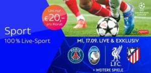 Sky X Sport: Kompletter Live-Sport nur 20€ mtl. für 12 Monate (44% Rabatt)