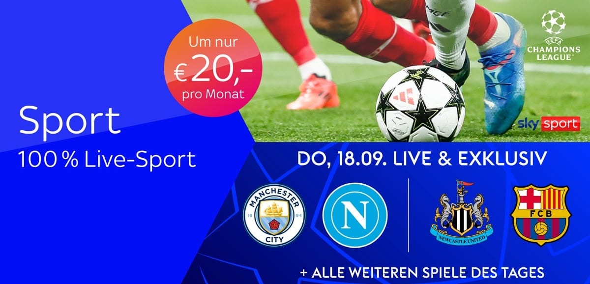 Sky X Sport: Kompletter Live-Sport nur 20€ mtl. für 12 Monate (44% Rabatt)