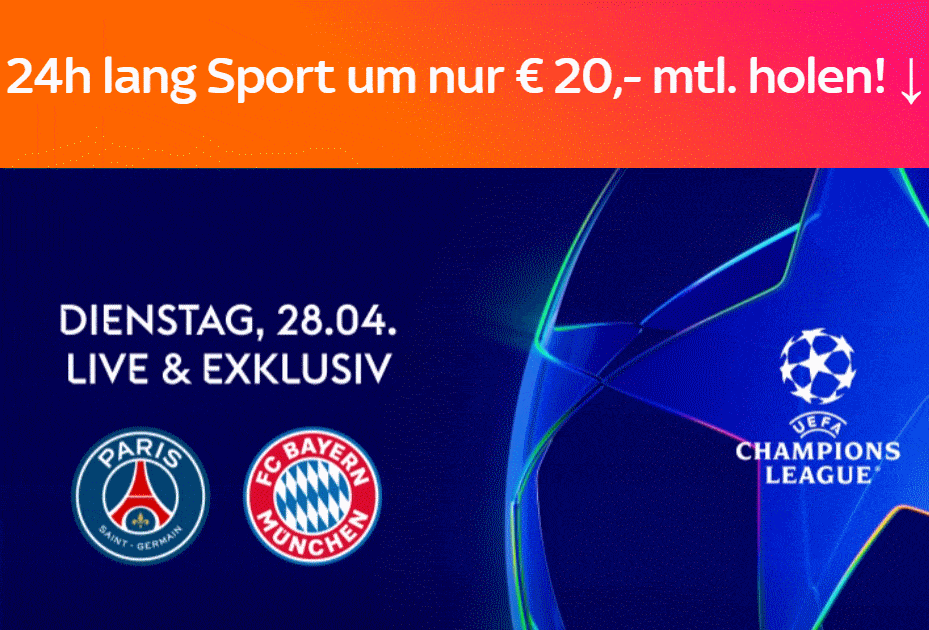 Sky X Sport: Kompletter Live-Sport ab 20€ mtl. (44% Rabatt)