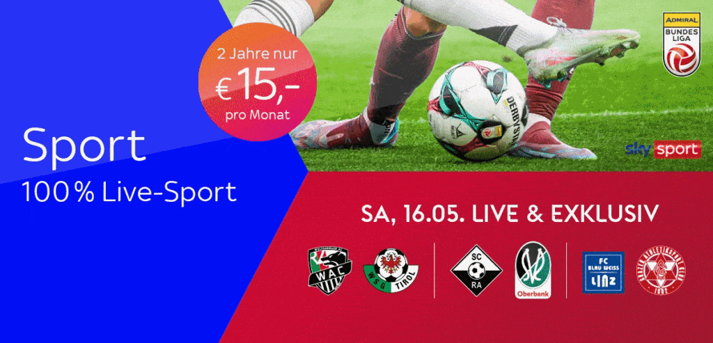 Sky X Sport: Kompletter Live-Sport ab 15€ mtl. (55% Rabatt)