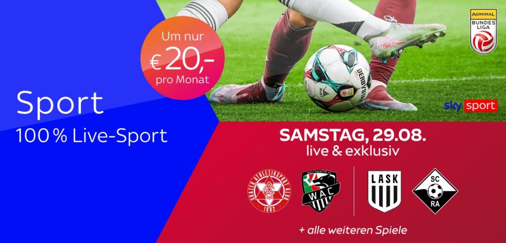 Sky X Sport: Kompletter Live-Sport ab 20€ mtl. (44% Rabatt)