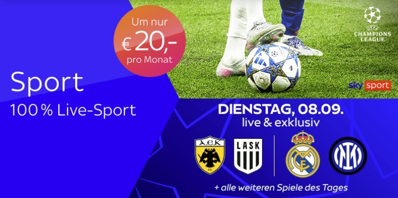 Sky X Sport: Kompletter Live-Sport ab 20€ mtl. (44% Rabatt)