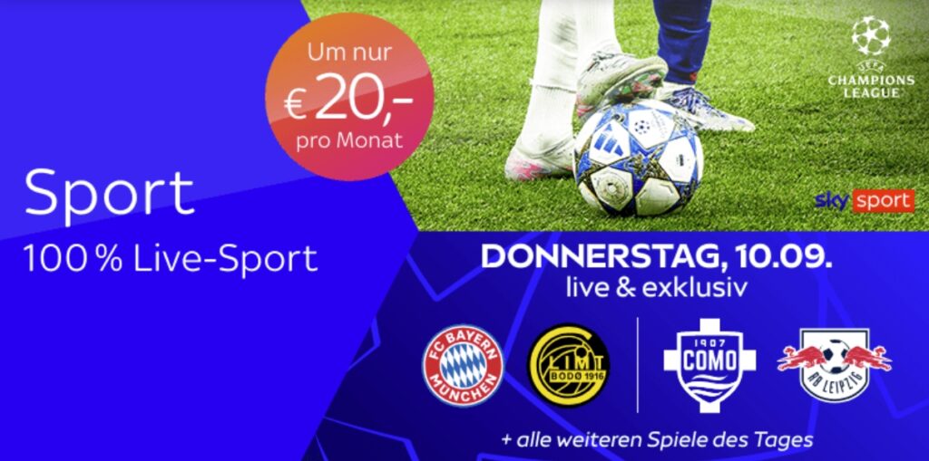 Sky X Sport: Kompletter Live-Sport ab 20€ mtl. (44% Rabatt)