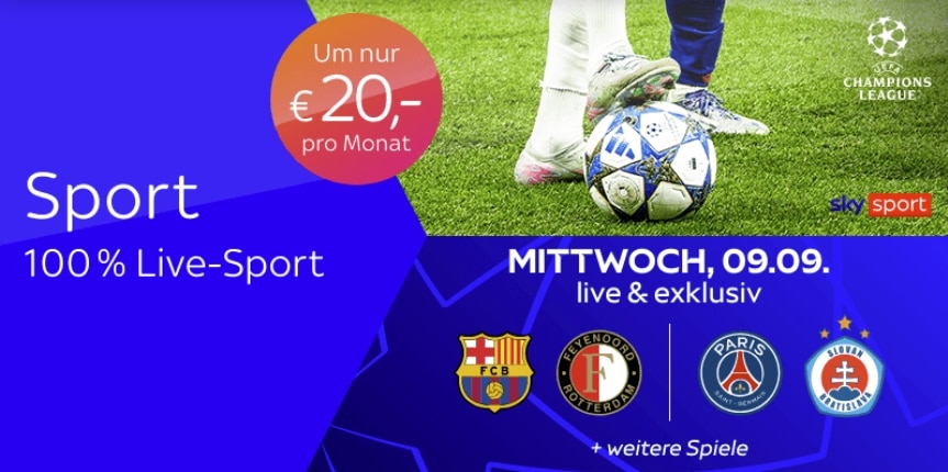 Sky X Sport: Kompletter Live-Sport ab 20€ mtl. (44% Rabatt)